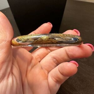 Gold filigree and sterling silver bangle bracelet!